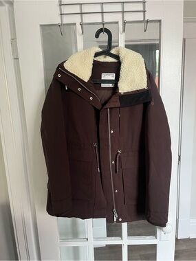 Frank & Oak Dark Brown Sherpa Collar Ski Jacket